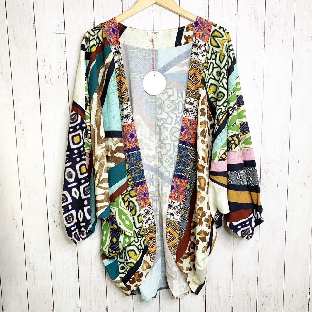 Last 1! UMGEE “Boho Wild” Cocoon Patchwork Kimono - Picture 2 of 8